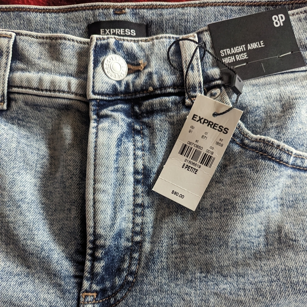 Express Straight Ankle High Rise Jeans